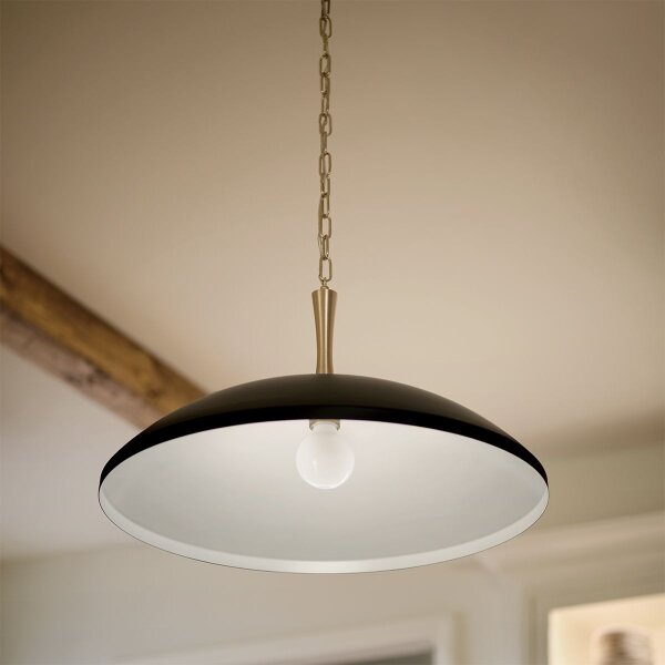 Kichler KL-DELAROSA-P-BK - Lampadario a sospensione con catena DELAROSA 1xE27/60W/230V nero/ottone