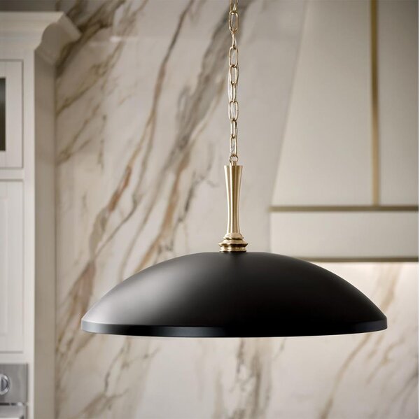 Kichler KL-DELAROSA-P-BK - Lampadario a sospensione con catena DELAROSA 1xE27/60W/230V nero/ottone