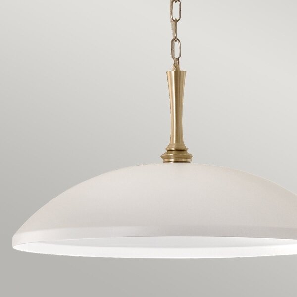 Kichler KL-DELAROSA-P-WH - Lampadario a sospensione con catena DELAROSA 1xE27/60W/230V bianco/ottone
