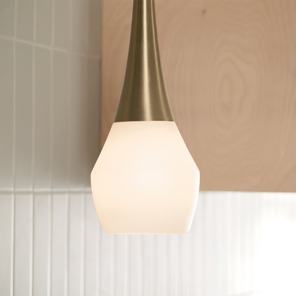 Kichler KL-DEELA-P-CPZ - Lampadario a sospensione con supporto rigido DEELA 1xE27/60W/230V diametro 17,8 cm ottone