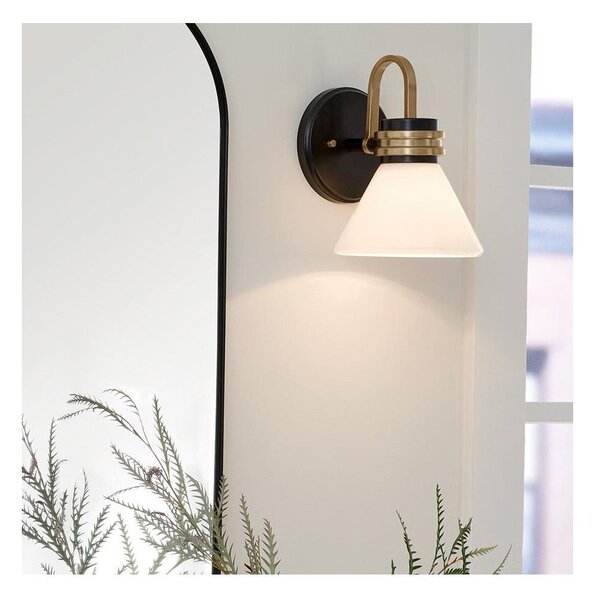 Kichler KL-FARUM1-BK - LED Lampada da bagno FARUM 1xG9/3W/230V nero/ottone