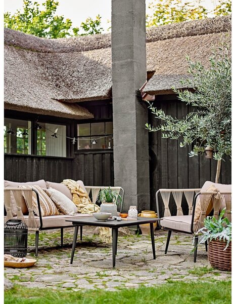 Poltrona da giardino imbottita beige Pavone - Bloomingville