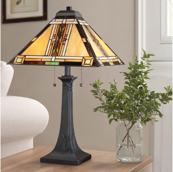 Quoizel QZ-NAVAJO-TL-VB - Lampada da tavolo Tiffany NAVAJO 2xE27/60W/230V