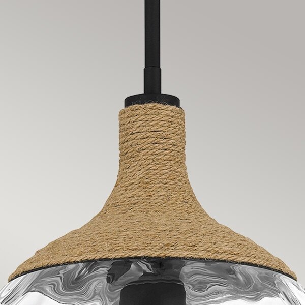 Quoizel QZ-ROYER-1P-MBK - Lampadario a sospensione con supporto rigido ROYER 1xE27/60W/230V diametro 30,2 cm