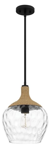 Quoizel QZ-ROYER-1P-MBK - Lampadario a sospensione con supporto rigido ROYER 1xE27/60W/230V diametro 30,2 cm