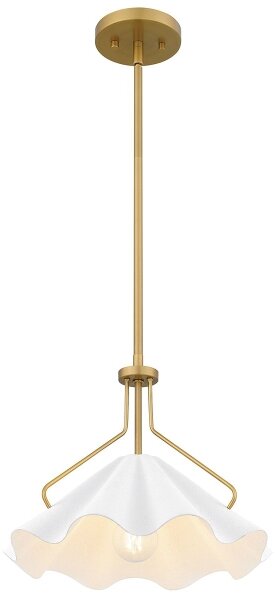Quoizel QZ-MEJIA-1P-S-AB - Lampadario a sospensione con supporto rigido MEJIA 1xE27/60W/230V diametro 35,6 cm ottone
