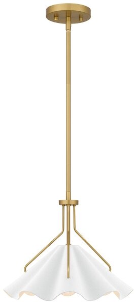 Quoizel QZ-MEJIA-1P-S-AB - Lampadario a sospensione con supporto rigido MEJIA 1xE27/60W/230V diametro 35,6 cm ottone