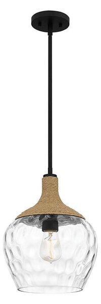 Quoizel QZ-ROYER-1P-MBK - Lampadario a sospensione con supporto rigido ROYER 1xE27/60W/230V diametro 30,2 cm