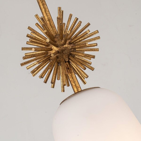 Quoizel STARING-MP-DG-OPAL-Lampadario STARING 1xE27/40W/230V diametro 18,4 cm oro/bianco