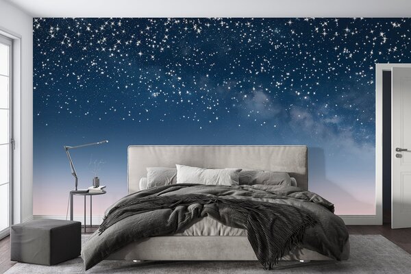 Carta da parati Cielo notturno stellato, sfumatura rosa, cosmico, costellazioni, Carta da parati Spazio, w01797 : Uwalls.it