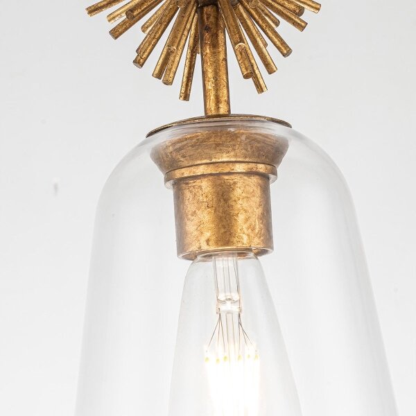 Quoizel STARING-MP-DG-CLEAR-Lampadario STARING 1xE27/40W/230V diametro 18,4 cm oro/limpido