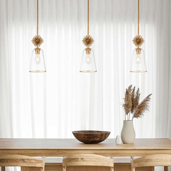 Quoizel STARING-MP-DG-CLEAR-Lampadario STARING 1xE27/40W/230V diametro 18,4 cm oro/limpido