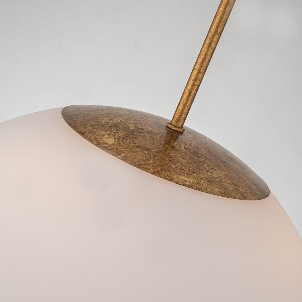 Quoizel STARING-3P-DG-OPAL-Lampadario a sospensione con supporto rigido STARING 3xE14/40W/230V diametro 45,7cm oro