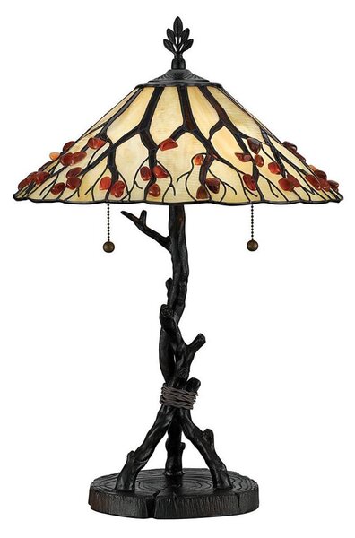 Quoizel QZ-WHISPERING-TL-VB - Lampada da tavolo Tiffany WHISPERING 2xE27/60W/230V