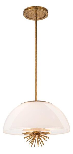 Quoizel STARING-3P-DG-OPAL-Lampadario a sospensione con supporto rigido STARING 3xE14/40W/230V diametro 45,7cm oro