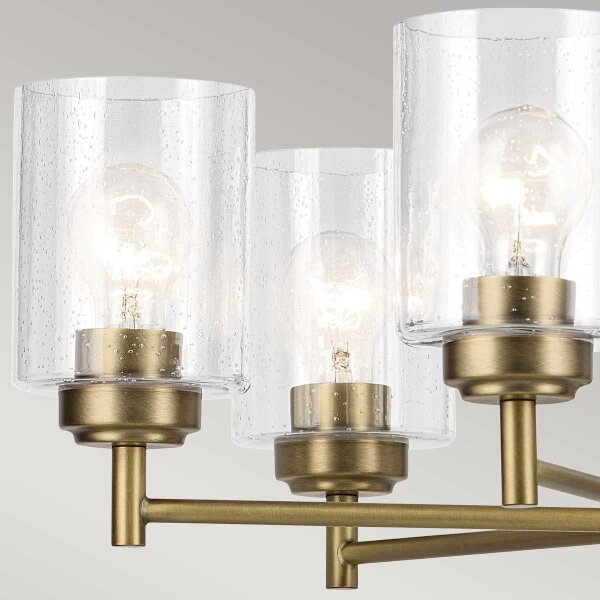 Kichler KL-WINSLOW5-NBR - Lampadario a sospensione con catena WINSLOW 5xE27/60W/230V ottone