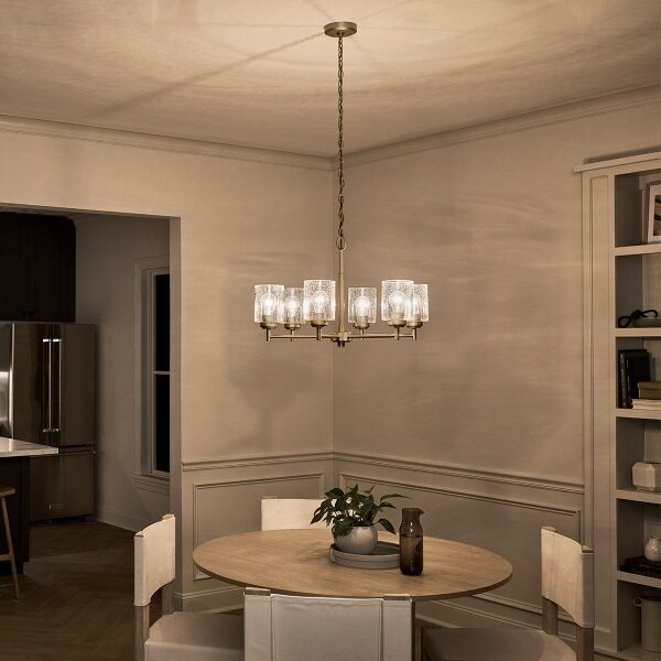 Kichler KL-WINSLOW6-NBR - Lampadario a sospensione con catena WINSLOW 6xE27/60W/230V ottone