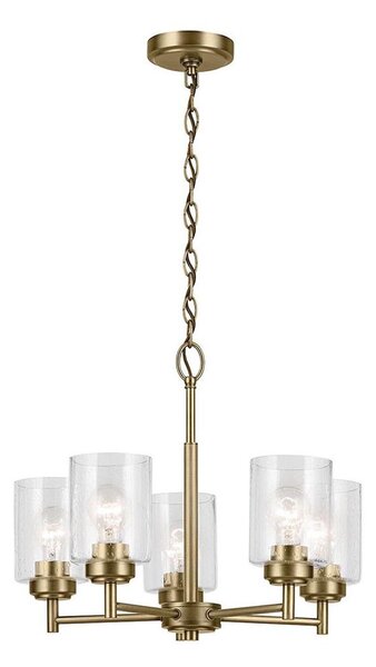 Kichler KL-WINSLOW5-NBR - Lampadario a sospensione con catena WINSLOW 5xE27/60W/230V ottone