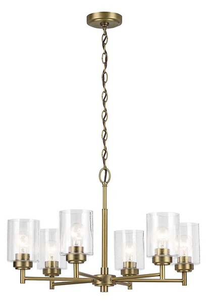 Kichler KL-WINSLOW6-NBR - Lampadario a sospensione con catena WINSLOW 6xE27/60W/230V ottone