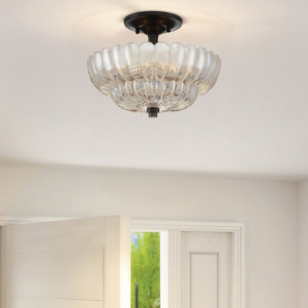 Quoizel QZ-WHITECAP-SF-S - Plafoniera WHITECAP 3xE14/40W/230V diametro 29,7 cm