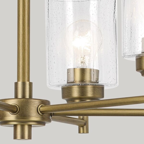 Kichler KL-WINSLOW6-NBR - Lampadario a sospensione con catena WINSLOW 6xE27/60W/230V ottone