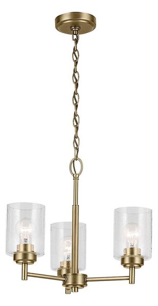 Kichler KL-WINSLOW3-NBR - Lampadario a sospensione con catena WINSLOW 3xE27/60W/230V ottone