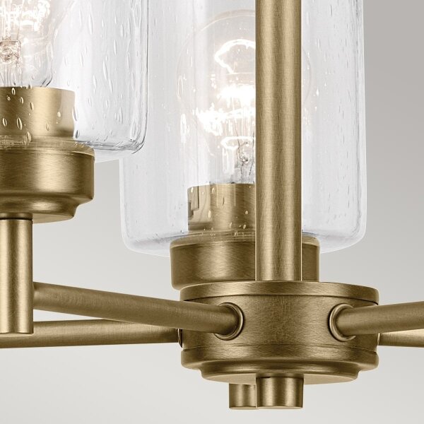Kichler KL-WINSLOW5-NBR - Lampadario a sospensione con catena WINSLOW 5xE27/60W/230V ottone