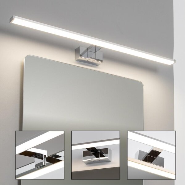 Brilagi - Specchio da bagno con luce LED VESTRA, 15 W/230 V, 80 cm, IP44, cromato