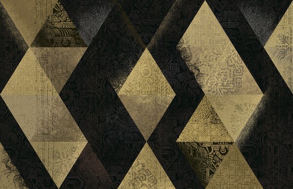 Carta da parati Mosaico di motivi triangolari luminosi, Carta da parati Moderno, Carta da parati popolare, w01793 - Tapeko.it