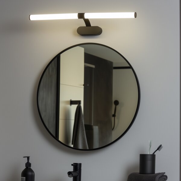 Brilagi - Specchio da bagno con luce LED TUBEO LED/8W/230V 60 cm IP44 Nero