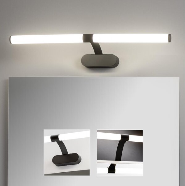 Brilagi - Specchio da bagno con luce LED TUBEO LED/8W/230V 60 cm IP44 Nero