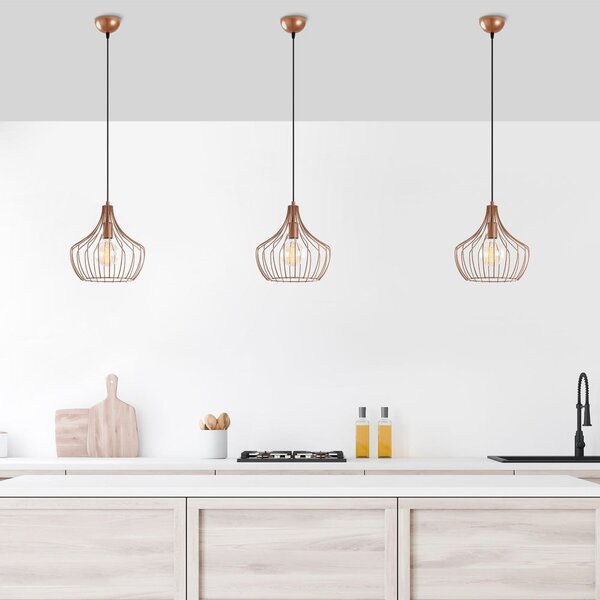Lampadario color rame con paralume in metallo ø 27 cm Mezopotamya – Opviq lights