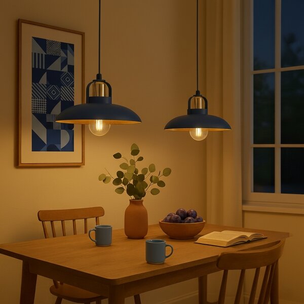 Brilagi - LED Lampadario a sospensione con filo FLAMENGO 2xE27/60W/230V blu