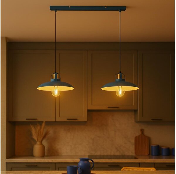 Brilagi - LED Lampadario a sospensione con filo FLAMENGO 2xE27/60W/230V blu