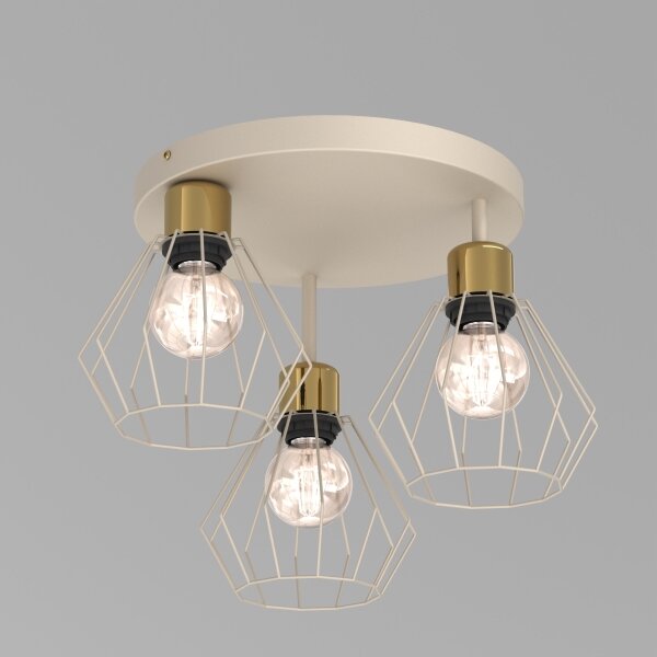 Plafoniera PARKLA 3xE27/15W/230V beige/oro