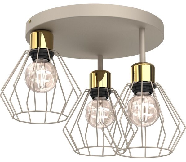 Plafoniera PARKLA 3xE27/15W/230V beige/oro