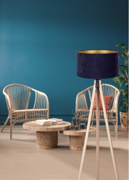 Brilagi - Lampada con piedistallo VELVET 1xE27/60W/230V beige/blu
