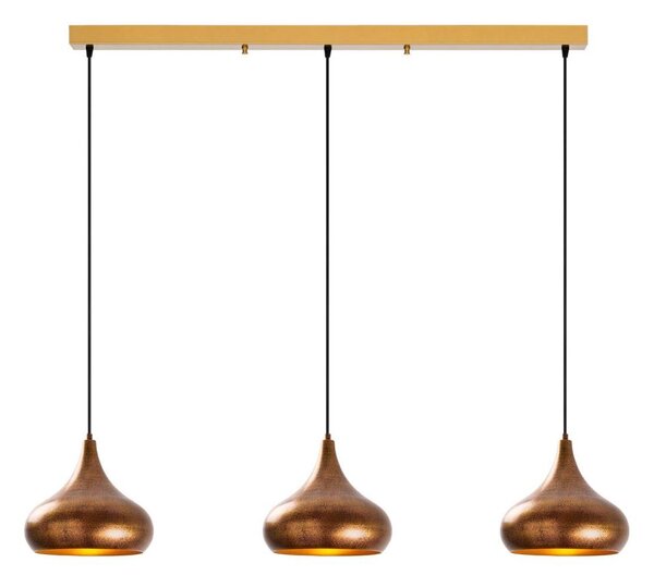 Lampadario a sospensione su cavo MUBA 3xE27/40W/230V in rame