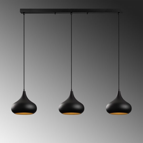 Lampada a sospensione con cavo MUBA 3xE27/40W/230V nero