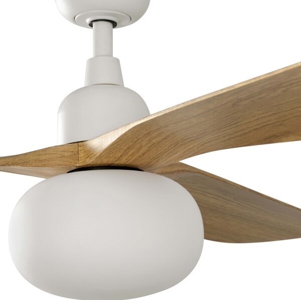 FARO 34361WT-11L - Ventilatore da soffitto OUTWOOD L 1xE27/15W marrone/bianco diametro 150 cm WT IP44+DO