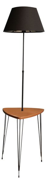 Lampada da terra nera/di colore naturale con paralume in tessuto (altezza totale 147 cm) – Opviq lights