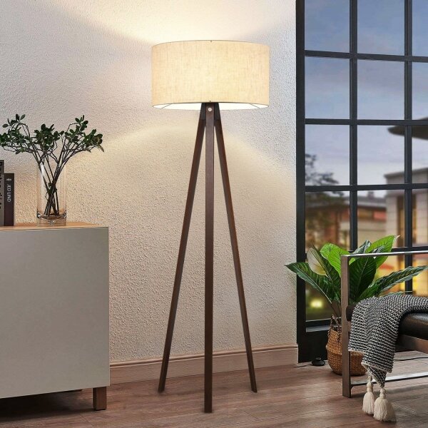 Lampada da terra AYD 1xE27/40W/230V beige/marrone