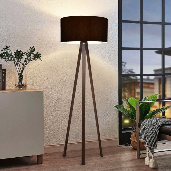 Lampada da terra AYD 1xE27/40W/230V nera/marrone