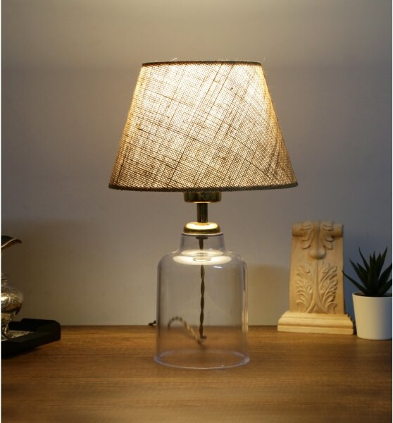 Lampada da tavolo AYD 1xE27/40W/230V marrone/trasparente