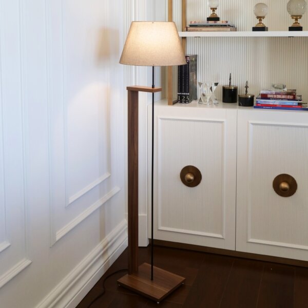Lampada da terra AYD 1xE27/40W/230V beige/marrone