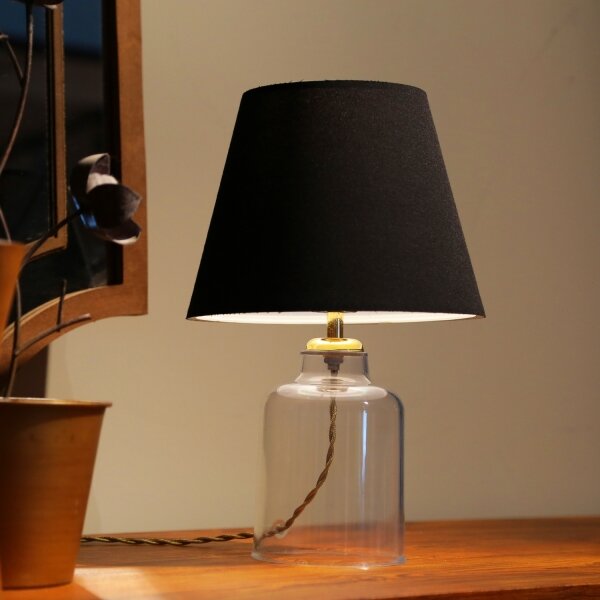 Lampada da tavolo AYD 1xE27/40W/230V nero/trasparente