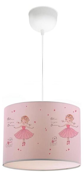Lampada a sospensione per cameretta CANDY 1xE27/40W/230V rosa