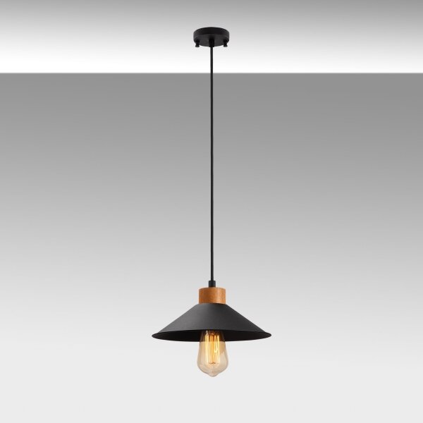 Lampada a sospensione su cavo MANAVGAT 1xE27/40W/230V nero/marrone