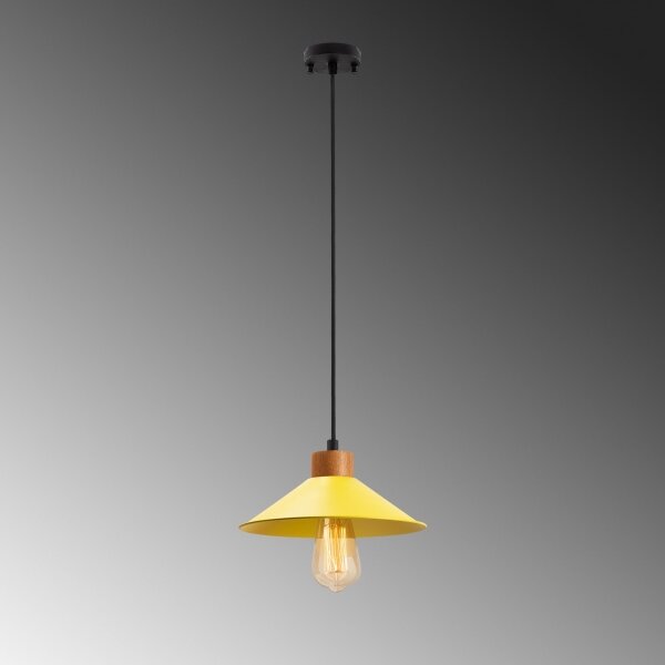 Lampadario a sospensione su cavo MANAVGAT 1xE27/40W/230V giallo/marrone