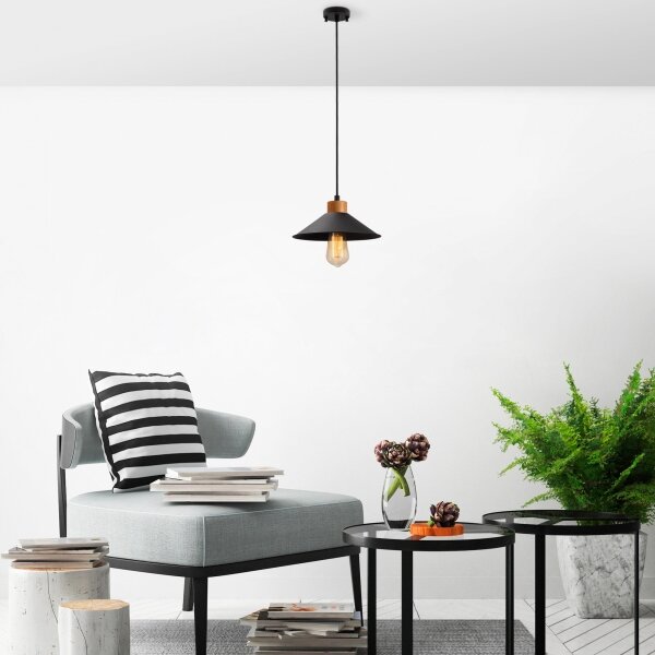 Lampada a sospensione su cavo MANAVGAT 1xE27/40W/230V nero/marrone